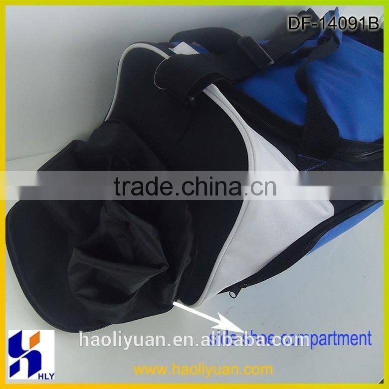 Fashion design polyester duffle bag with shoe compartment