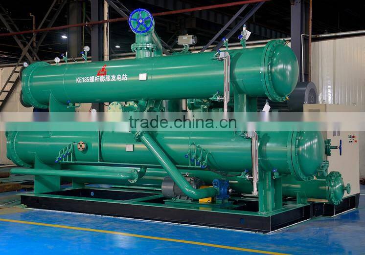 ORC small heat recovery cycle screw steam expander electric generator