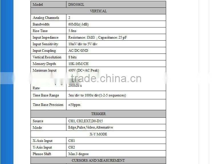 Hantek DSO3062AL 60MHZ 5in1 Oscilloscope 16CH logic analyzer Waveform Generator 200MSa/s DDS