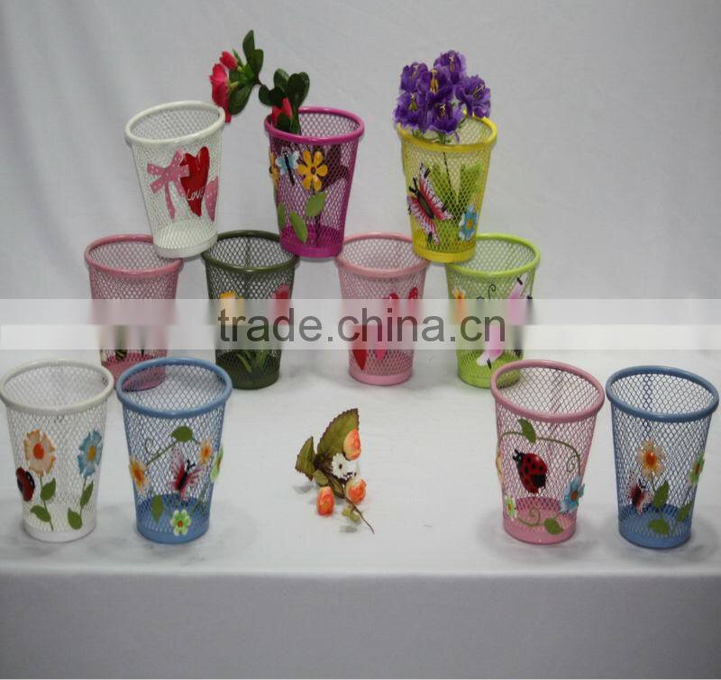 2014 Popular colorful metal garden hanging flower pot