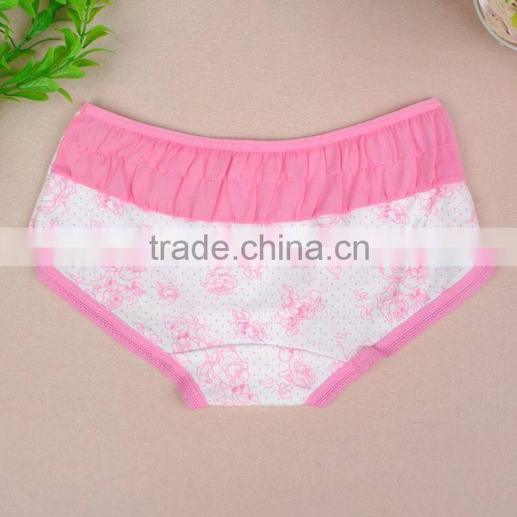 New Arrival Printing Rose Soft Cotton Girls Panties Underwear