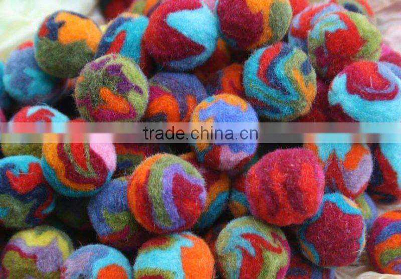 Felt Ball with Glass beads decorations