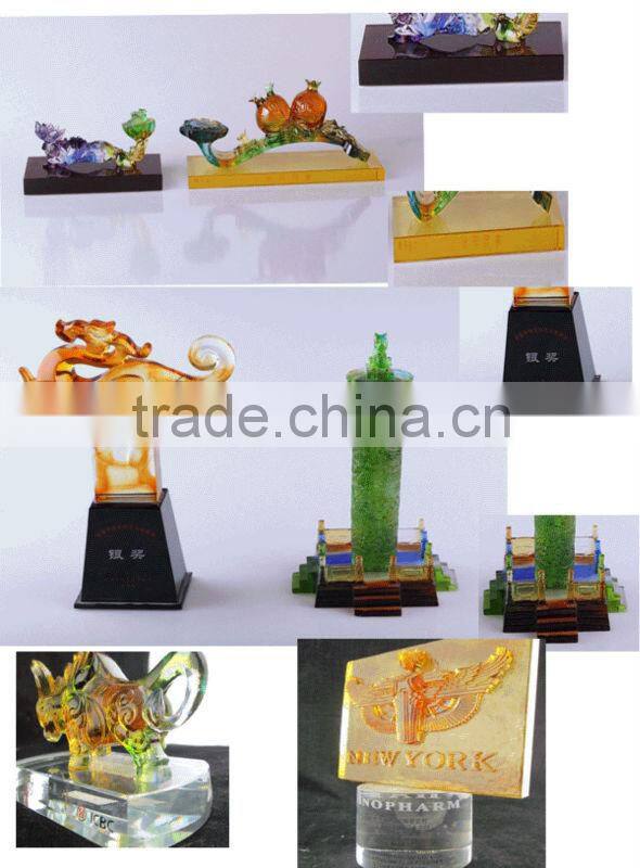 Restaurant popular colorful liuli crystal dish