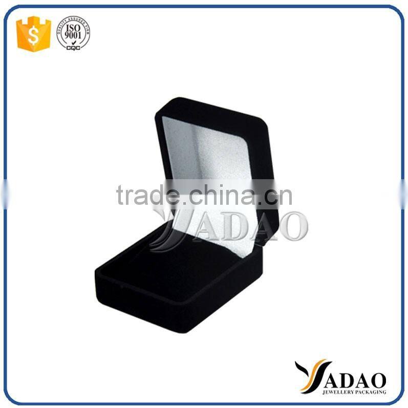Customized handmade black flocking jewelry case professional