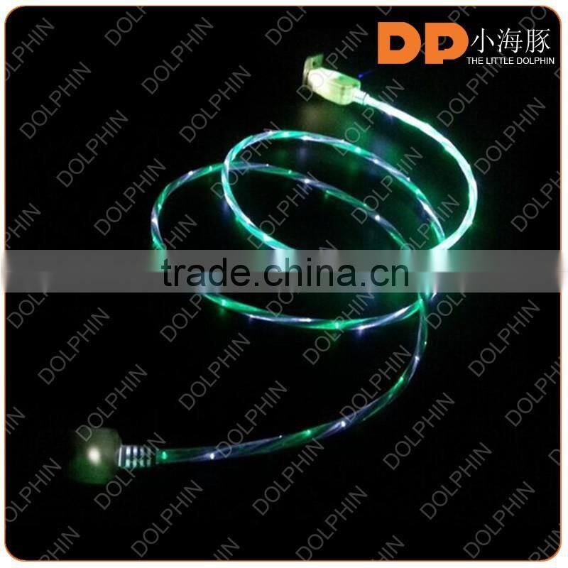 Best sellers on alibaba visible dual color LED light charging cable USB 2.0 otg cable for smartphone