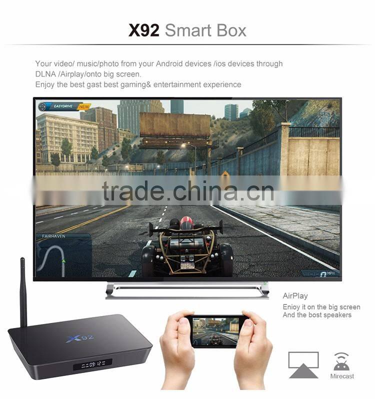 X92 octa-core T820MP3 GPU 5ghz wifi bt4.0 hdmi2.0 tv box