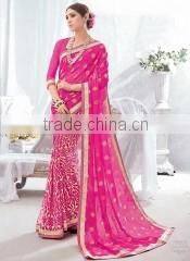 Sweet Red Viscose Georgette Saree/indian designers saree online shopping