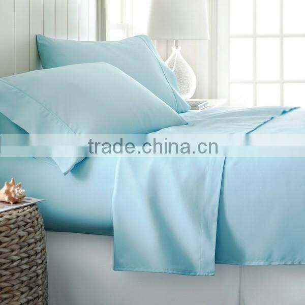 100% polyester microfiber plain dyed cheap bed sheet set