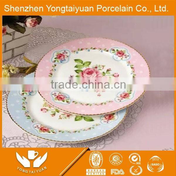 Wavy shape light green household porcelain dry fruit plate &dish