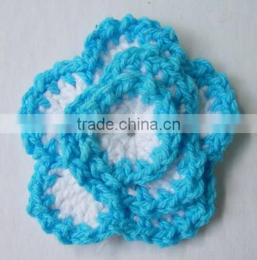 Four Leaf Clover design crochet flower for garment