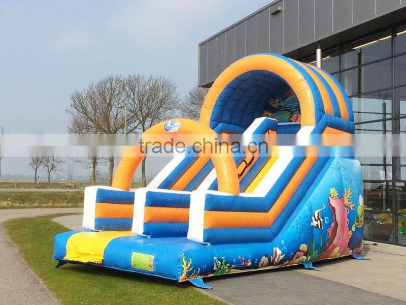 inflatable slide for fun, children inflatable dry slide with fish