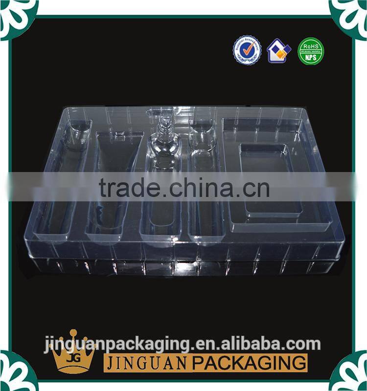 Custom clear pvc plastic vacuum forming blister tray cosmetics packaging disposable cosmetic tray