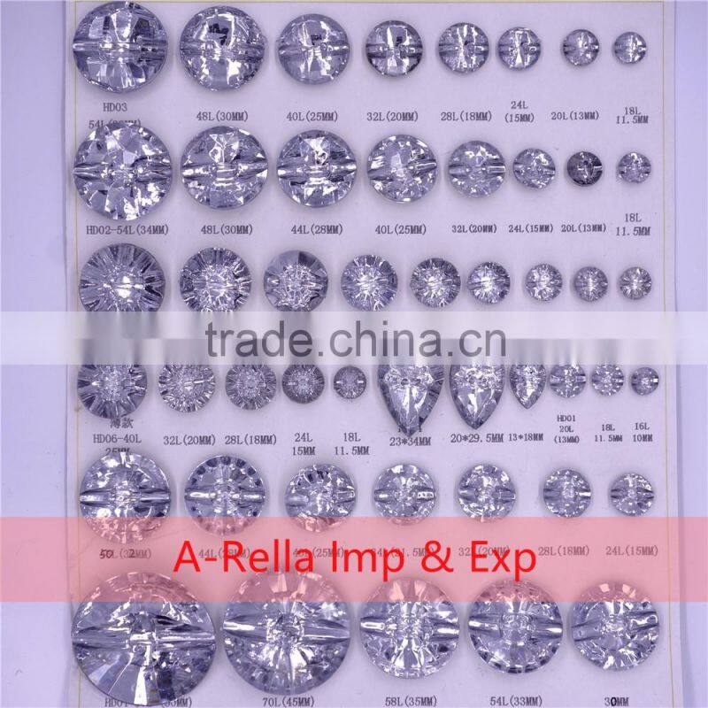 acrylic buttons in different shapes