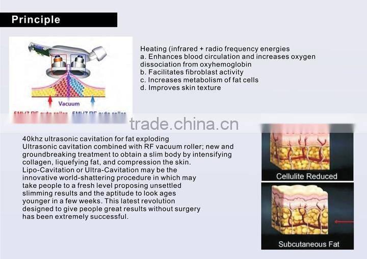 2016 new design vacuum roller machine slimming device with cavitation for body shaping with CE--Verna