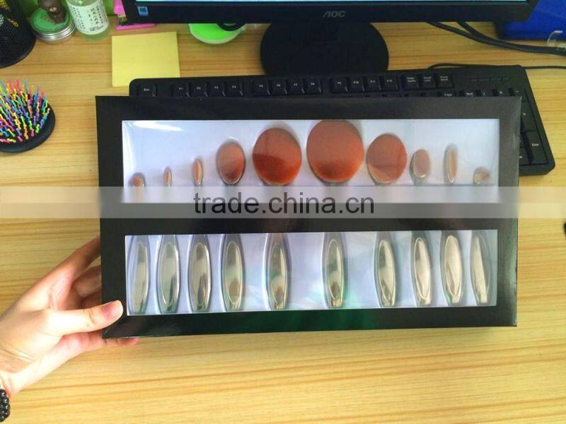 New Hot Sale Oval Toothbrush Makeup Brush Set Face Use Brush Oval Puff Brush 10 Pcs