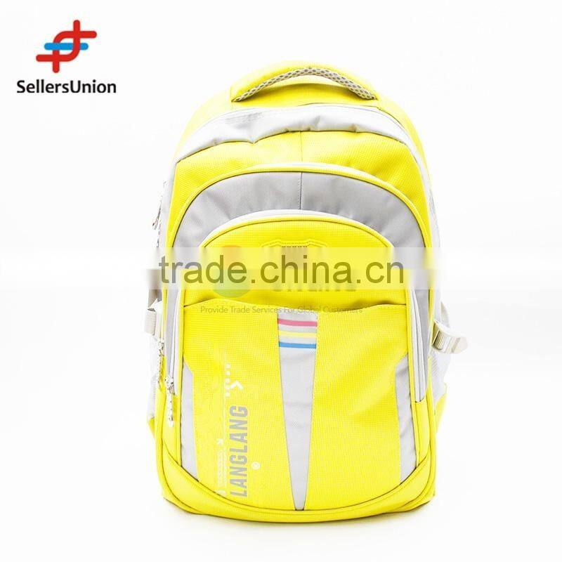 No.1 yiwu exporting commission agent wanted Yellow&Grey Sport Backpack