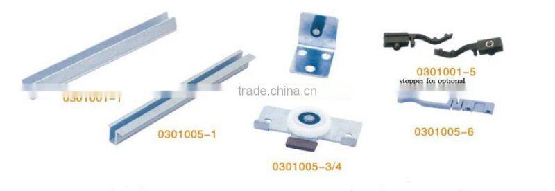 Wardrobe Sliding Door Fittings with steel and nylon sliding door fittings