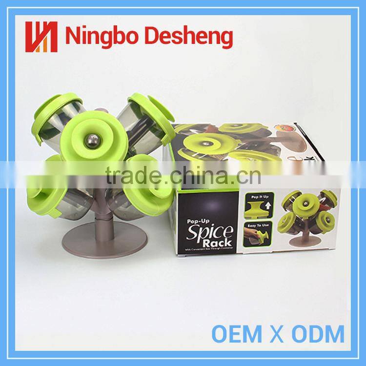 Kitchen cooking tool plastic 6 containers bottles spice jar set