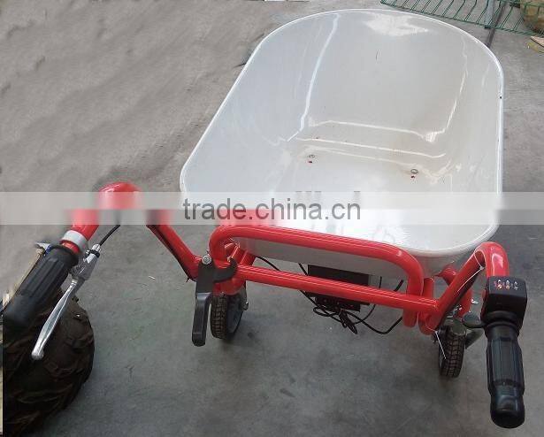 Construction electric wheelbarrow with motor and brake