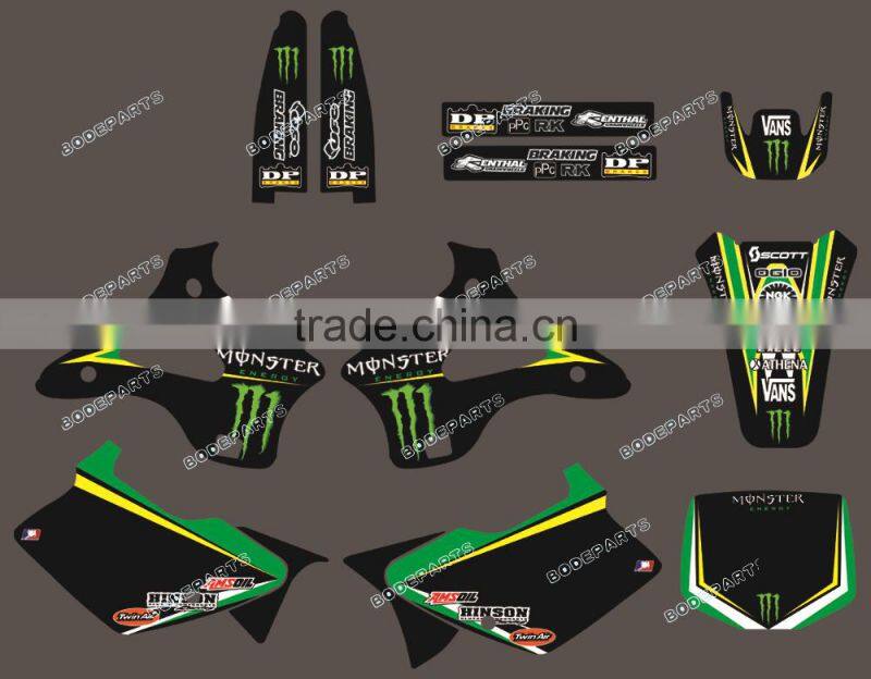 ENERGY BLACK DST0221TEAM GRAPHICS & BACKGROUNDS DECALS STICKERS Kits for KAWASAKI KX125 KX250 1994 1995 1996 1997 1998