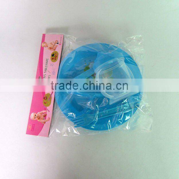 round plate 4pcs blue dinnerware plastic picnic set