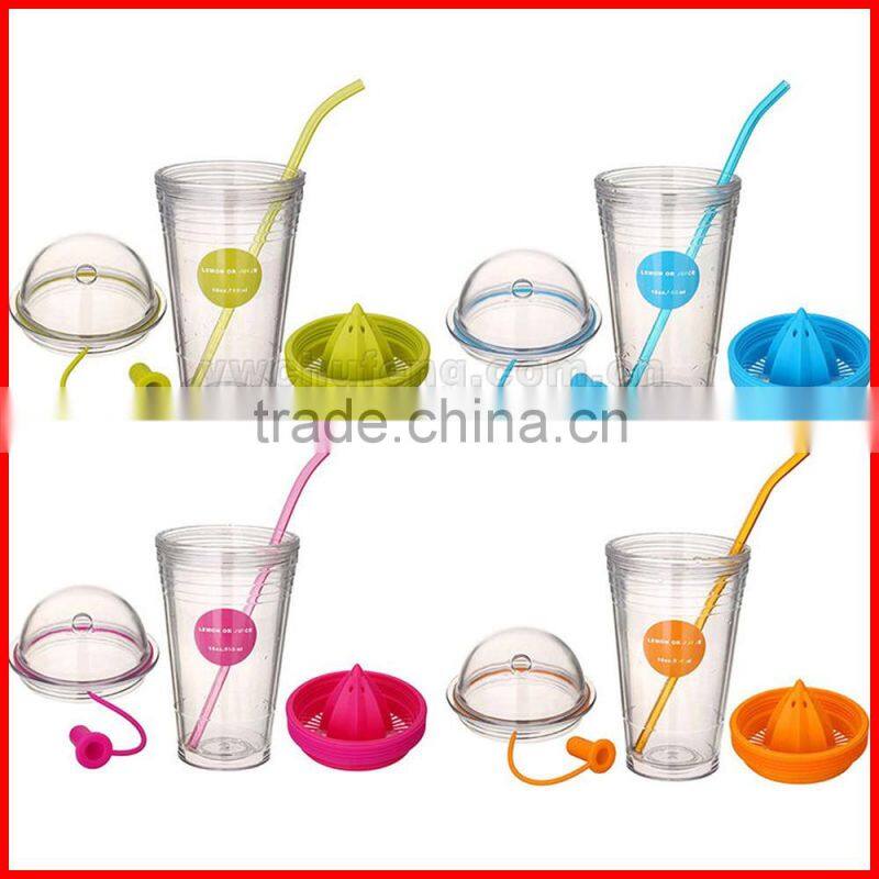 Fruit Infusing Infuser Water Bottle Sports Lemon Juice Bottle For Water Straw Coffee Milk Tea Cup Water Tumbler Child Bottles
