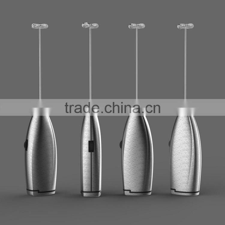 2016 hot promotional stepless speed handheld Stainless steel electric milk frother