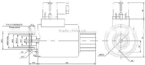 Hydraulic wet-pin type 24v control valve soleniod