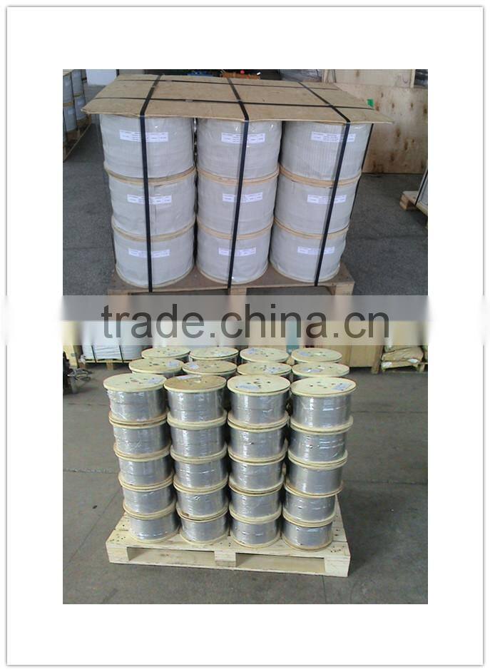 Linyi WELLS zinc galvanized steel wire rope/cable 1x19 6*19