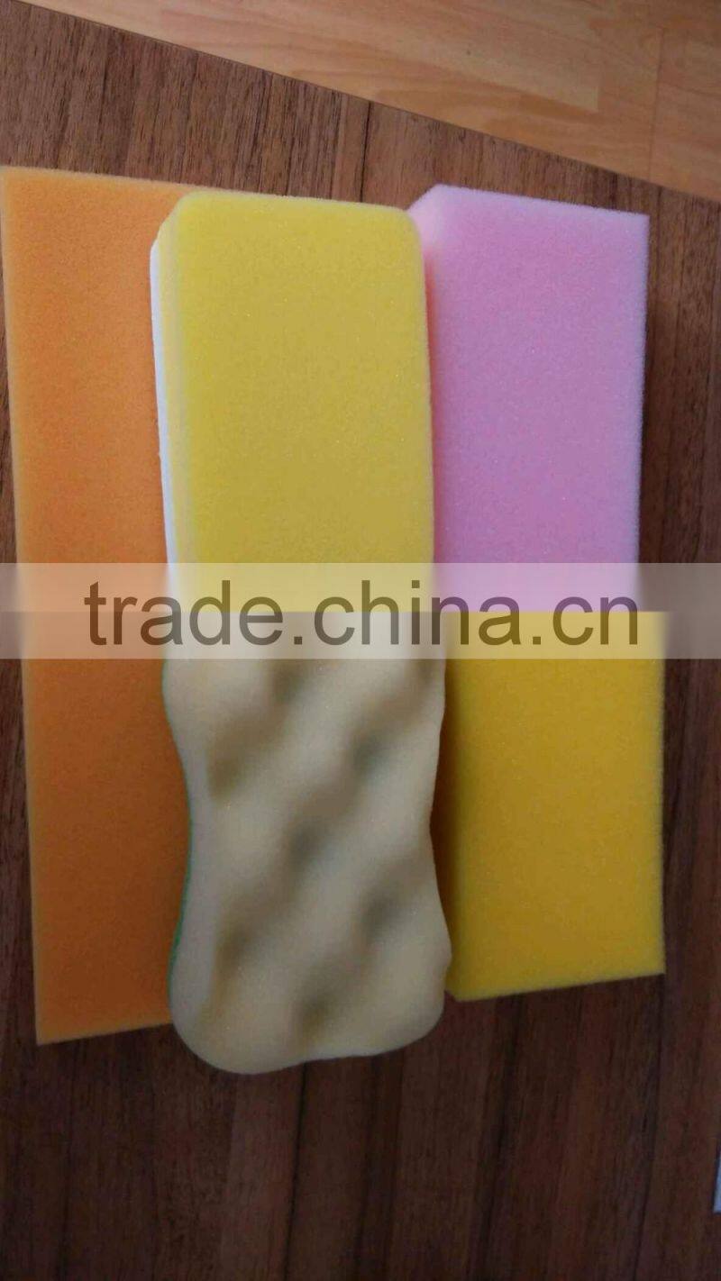High quality wave shape cleaning sponge, PU sponge cleaning, Pu foam cleaning, foam with layer cleaning