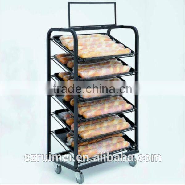 Multilayer metal bread display rack
