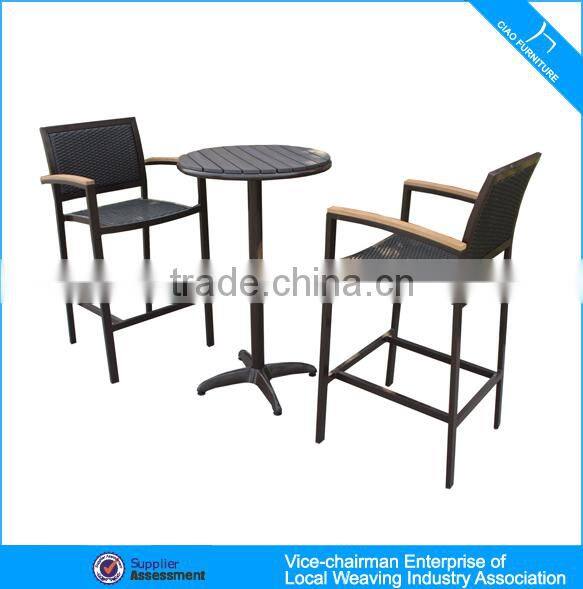 Outdoor ps-wood on top pub table and chairs 646+8604