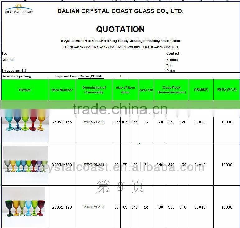 wholesale rustic multi colored wedding vintage wine glass