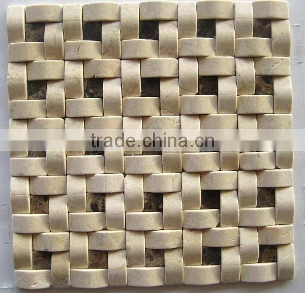 Cheap travertine marble mosaic tile design for wholesale