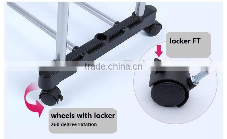 Double Rail Adjustable Portable Clothes Hanger Garment Rack Premium Heavy Duty