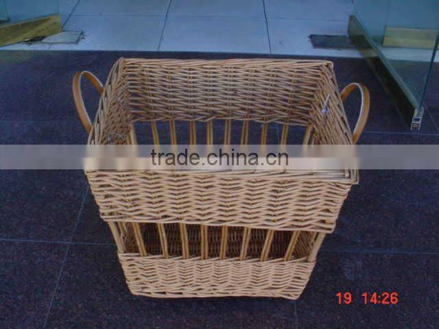 cheap personal Wicker shopping cart with 2 wheels wicker shopping baskets with wheels