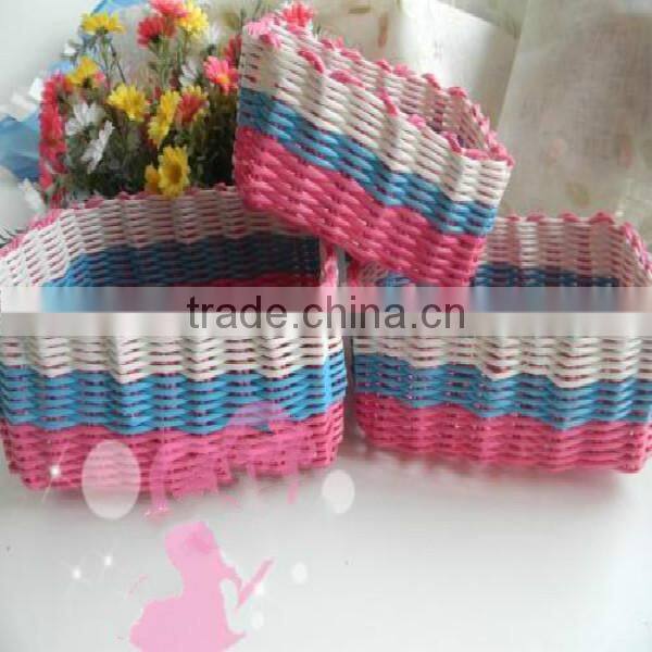 2014 Multifunctional PVC small plastic storage baskets with 100%handmade