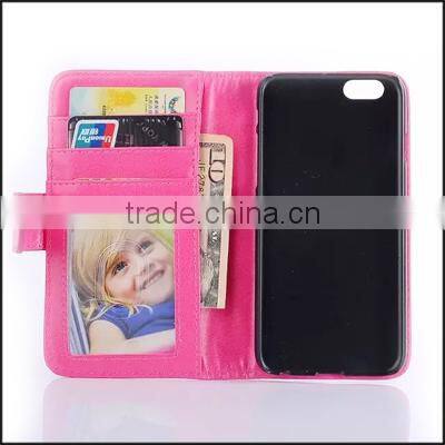 Wholesale flip leather case,leather phone wallet case for iPhone 6