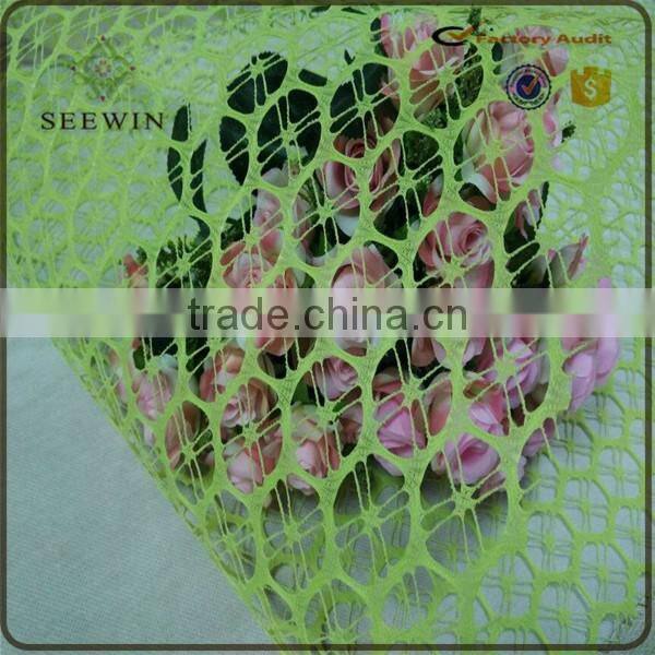 wholesale lemon mesh fabric for flower , gift wrapping