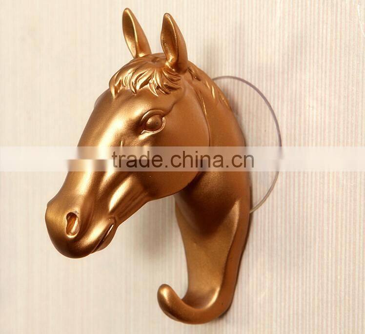 Wholesale Stock Horse Shaped Resin Decorate Sucker Wall Hook