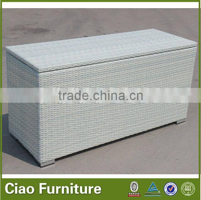 Outdoor wicker wreath storage cushion box