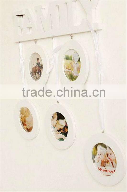 Wooden Antique Photo Frameswiht Funny Face Photo Frame White Color