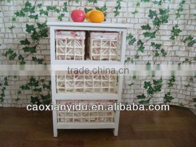 European minimalist garden rattan storage cabinets lockers small white wooden storage cabinet wicker drawers