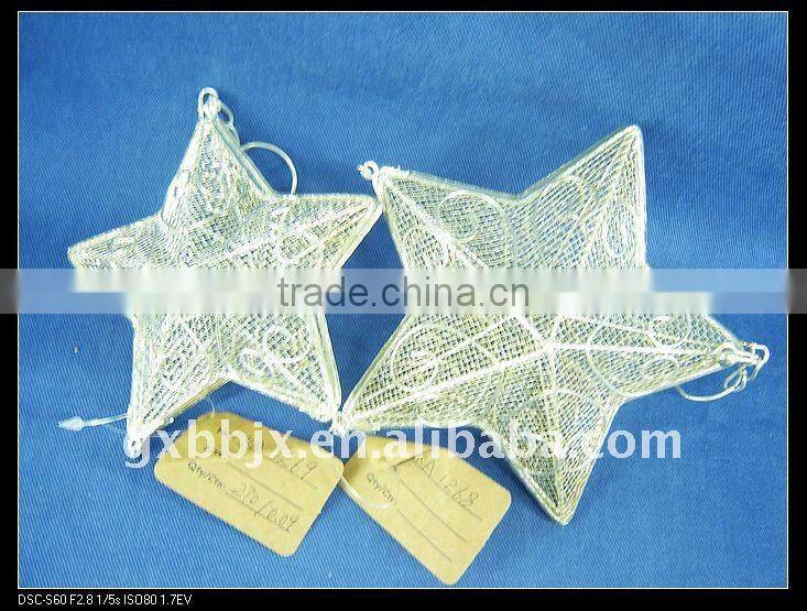 White iron christmas star shape decorative crafts set of two