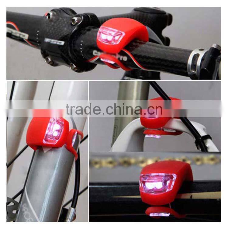 Promotional colorful front rear waterproof led decorative silicone bike light