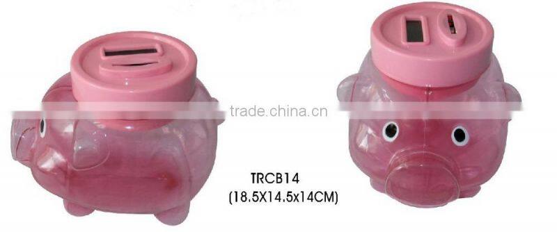 Transparent Cute Pink Piggy Bank With Coin Counter