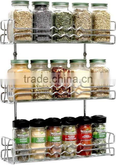 Household Kitchen Wire Wall Mount Spice Rack