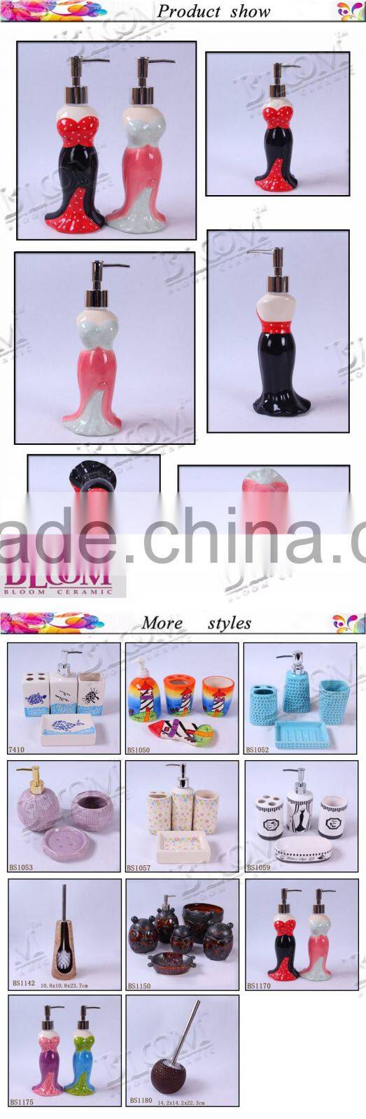 delicate unique shape small ceramic lotion dispenser