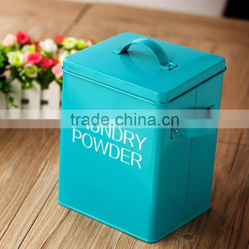 Household Large Capacity Metal Laundry Powder Box Tin Storage Container