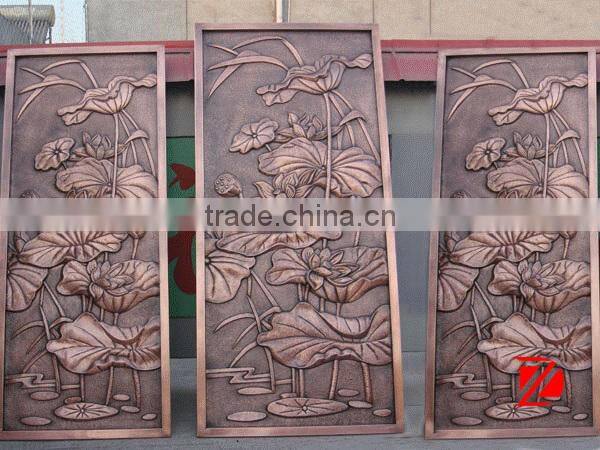 Bronze modern wall relief sculpture for outdoor decor